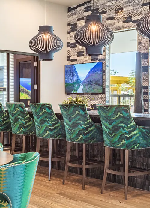 Exterior view of retail shops at University Crossing